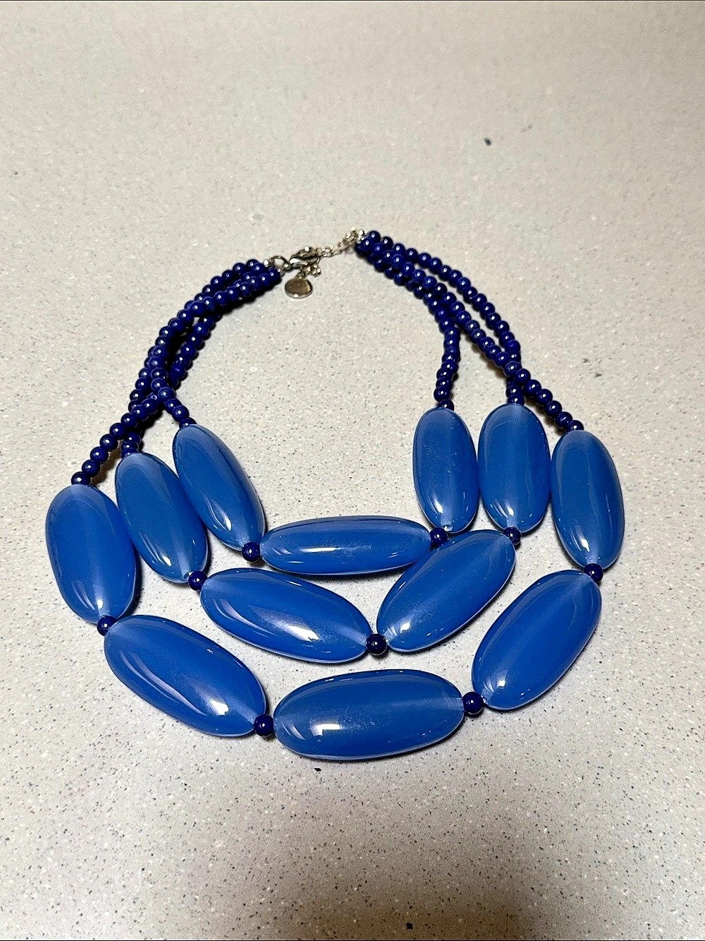 Blue Beaded Statement Necklace